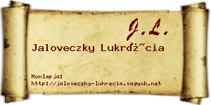 Jaloveczky Lukrécia névjegykártya